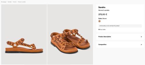 SANDRO dames sandaal NIEUW, Kleding | Dames, Schoenen, Nieuw, Sandalen of Muiltjes, Bruin, Ophalen of Verzenden