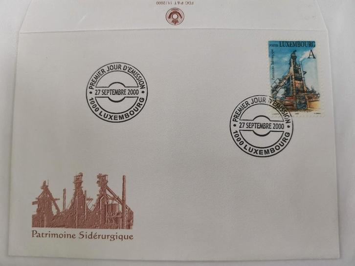 Luxembourg 2000 - FDC - industrie sidérurgique, Timbres & Monnaies, Timbres | Europe | Autre, Affranchi, Luxembourg, Enlèvement ou Envoi