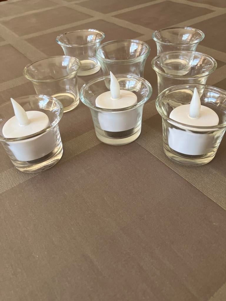 8 verres pour bougies chauffe-plat, Maison & Meubles, Moins de 25 cm, Enlèvement ou Envoi, Autres couleurs, Comme neuf