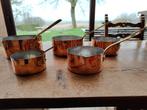 Série de 5 Casseroles en Cuivre Massif – Villedieu France, Antiquités & Art, Enlèvement, Cuivre