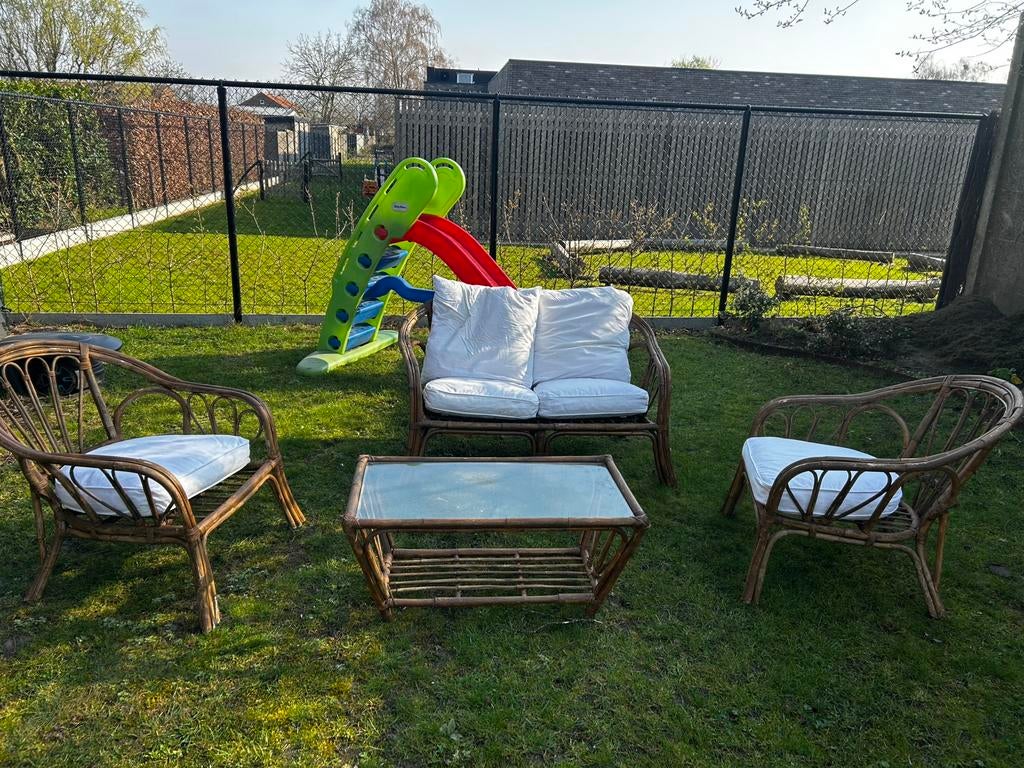 Loungeset rotan, Tuin en Terras, Ophalen, Rotan, Loungeset