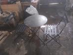 Ijzeren bistro set : 1 stoelen + tafel, Ophalen