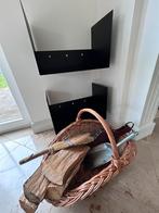 Kit cheminée complet : panier, outils et range-bûches, Maison & Meubles, Cheminées, Enlèvement, Comme neuf, Cheminée au bois