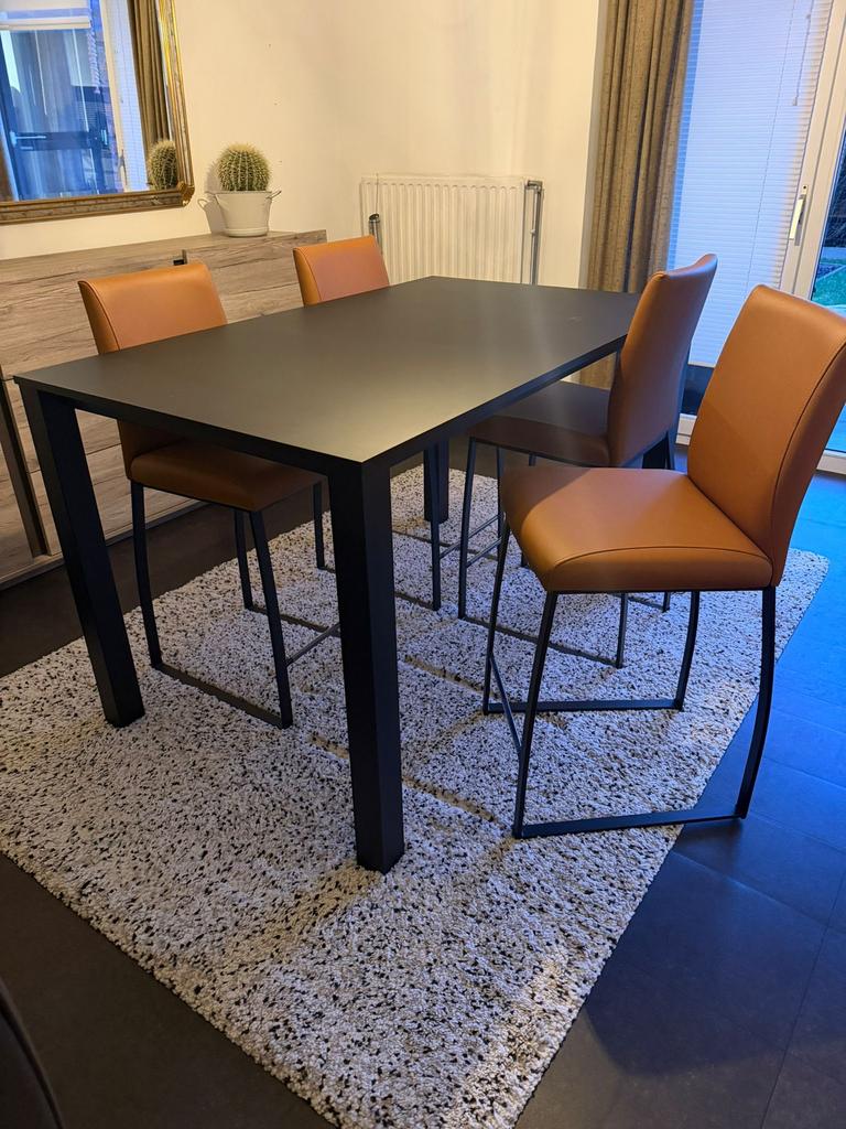 Eettafel met 4 stoelen, Ophalen, Zo goed als nieuw