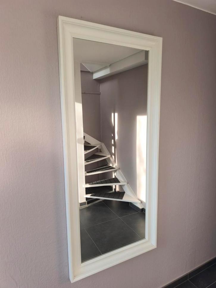 Grand miroir mural 74x165 cadre blanc déco moderne, Maison & Meubles, Accessoires pour la Maison | Miroirs