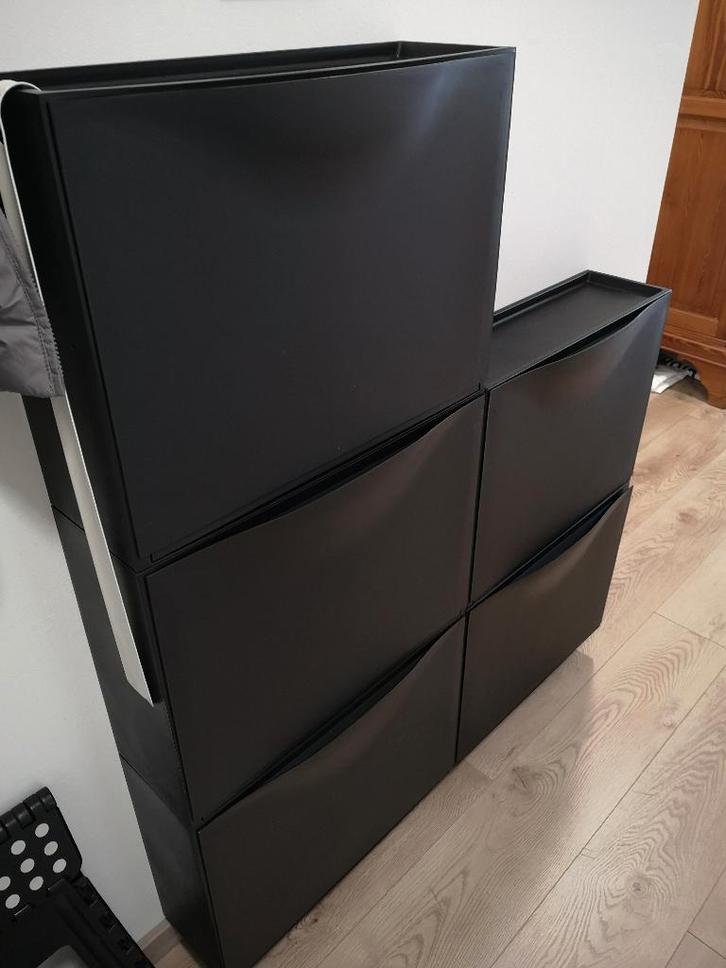 5 rangements à chauss IKEA noirs,  vendus lot ou séparément., Maison & Meubles, Armoires | Armoires à chaussures, Comme neuf, Enlèvement