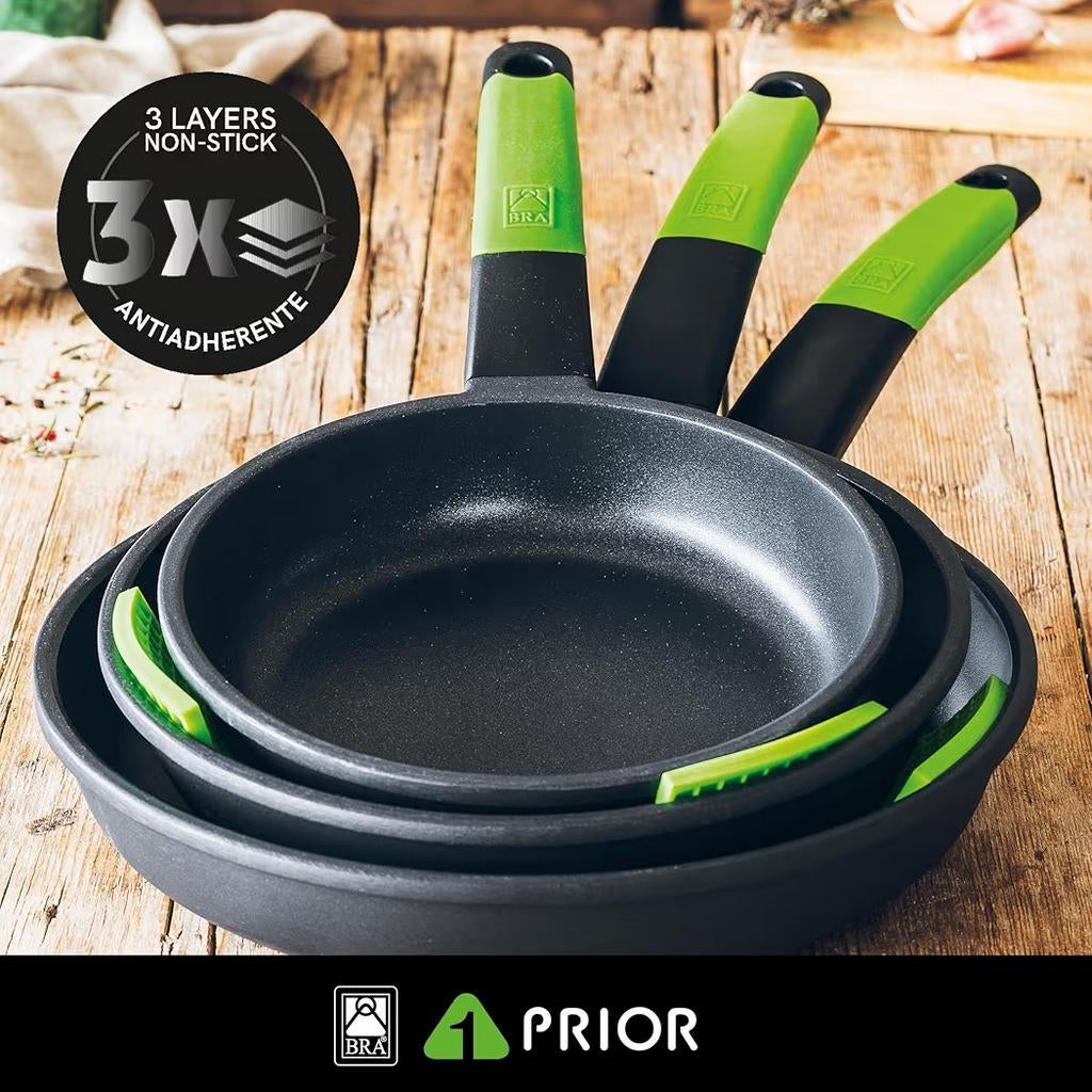 Neuf Set de 3 Poêles 18|22|26 cm, Maison & Meubles, Neuf, Fonte, Plaque céramique