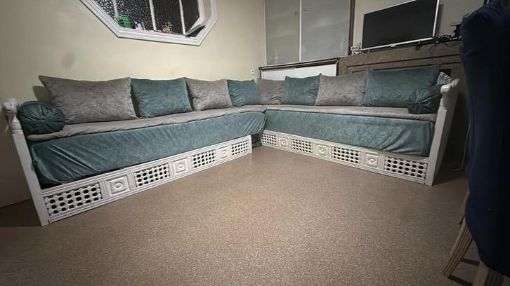 Salon Marocain Complet- avec 3 changement, Maison & Meubles, Canapés | Coins salons complets, Comme neuf, Bois, Enlèvement ou Envoi