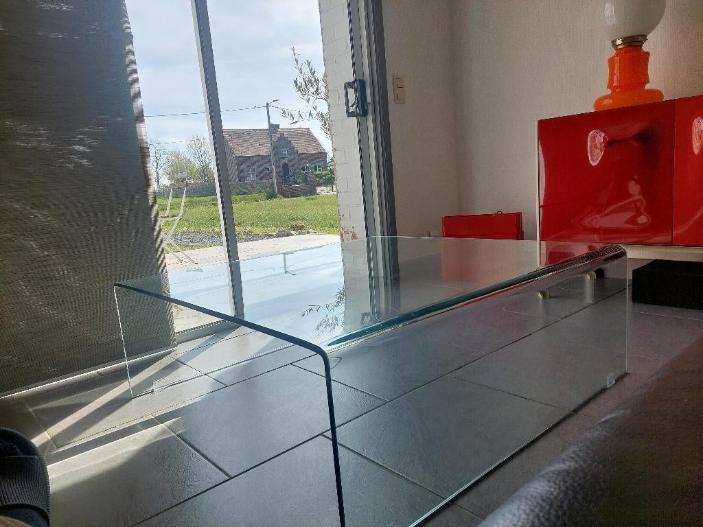 Table basse en verre trempé 1m, 100 à 150 cm, Moins de 50 cm, Moderne design, Enlèvement