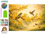 nr 102 Diamond Painting vogeltjes bloemen 50x40cm (rond), Hobby en Vrije tijd, Verzenden, Nieuw, Knutselwerk