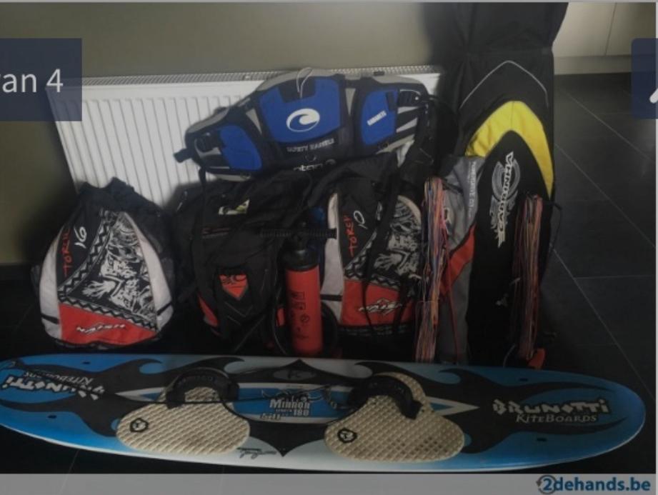 Kitesurf pakket, Watersport en Boten, Kitesurfen, Ophalen, Zo goed als nieuw, 16 m² of meer, Kiteboard