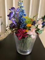 Mooi boeket kunstbloemen met vaas, Ophalen, Zo goed als nieuw