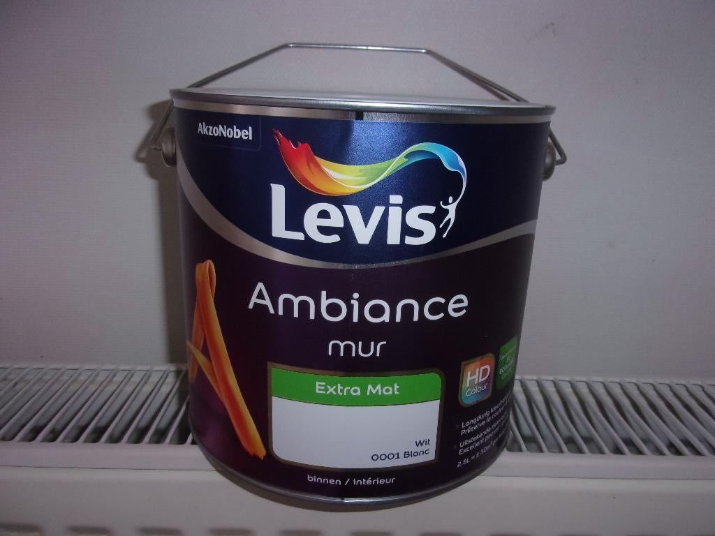 pot de peinture Levis blanc, Neuf, Moins de 5 litres, Enlèvement ou Envoi, Peinture