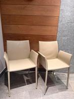 Chaises Zanotta originales – cuir beige – Made in Italy, Maison & Meubles, Chaises, Autres couleurs, Comme neuf, Deux, Enlèvement