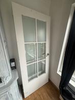 2 houten deuren met glas, Ophalen, Gebruikt, Glas