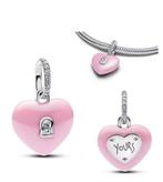Lot de 2 charmes pr Pandora rose, Handtassen en Accessoires, Bedels, Ophalen of Verzenden, Zilver, Pandora