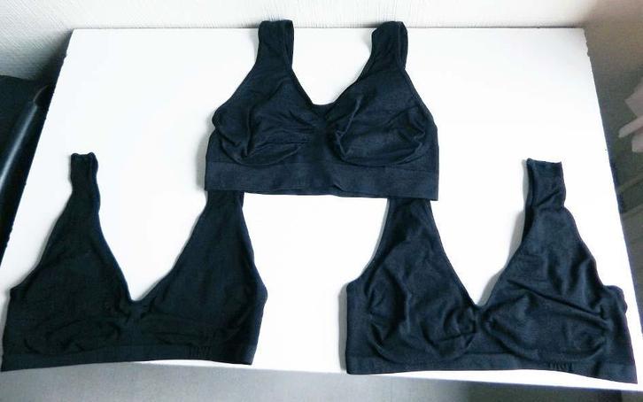Set (3x) van Zwarte Naadloze Sport-BH’s., Kleding | Dames, Ondergoed en Lingerie, BH, Zwart, Ophalen