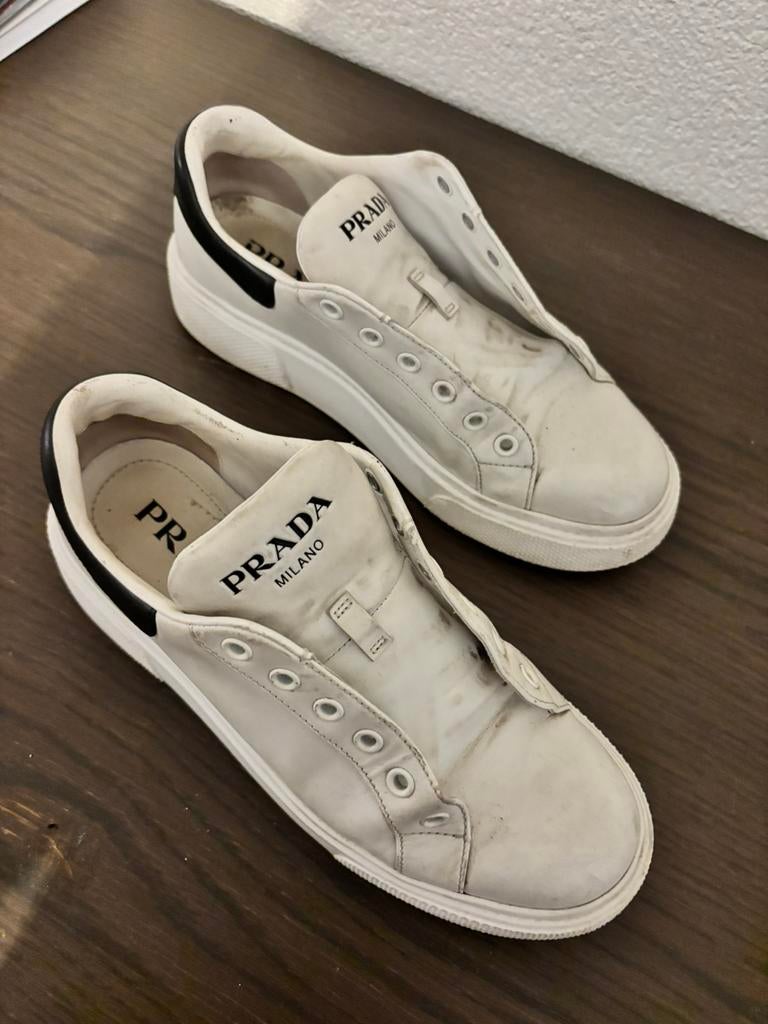 Prada dames sneakers 38, Enlèvement ou Envoi, Sneakers et Baskets, Porté, Blanc