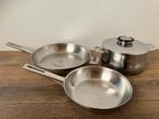 Set braadpannen en een kookpot van Demeyere, Inox, Gebruikt, Keramische plaat, Pannenset