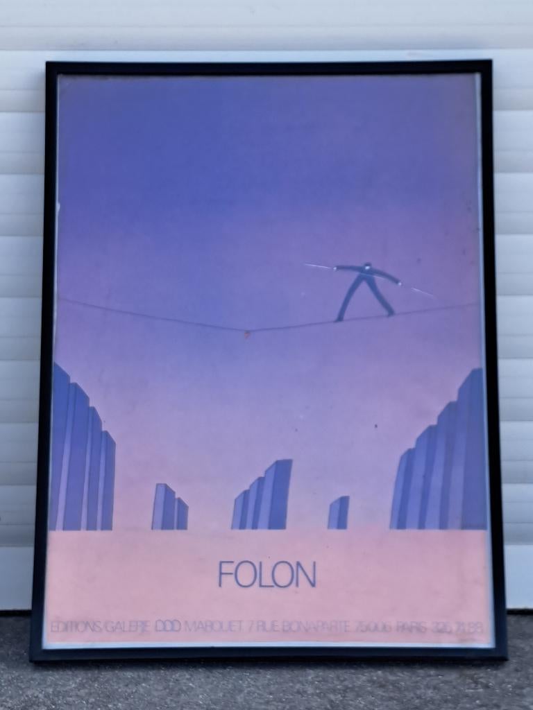 Lithographie de jean michel folon, Ophalen of Verzenden