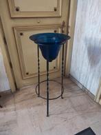 Metalen staander met glazen coupe, Antiek en Kunst, Ophalen
