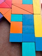 Trek-wagen met gekleurde massief houten blokken, Kinderen en Baby's, Ophalen of Verzenden, Gebruikt, Duw- of Trekspeelgoed