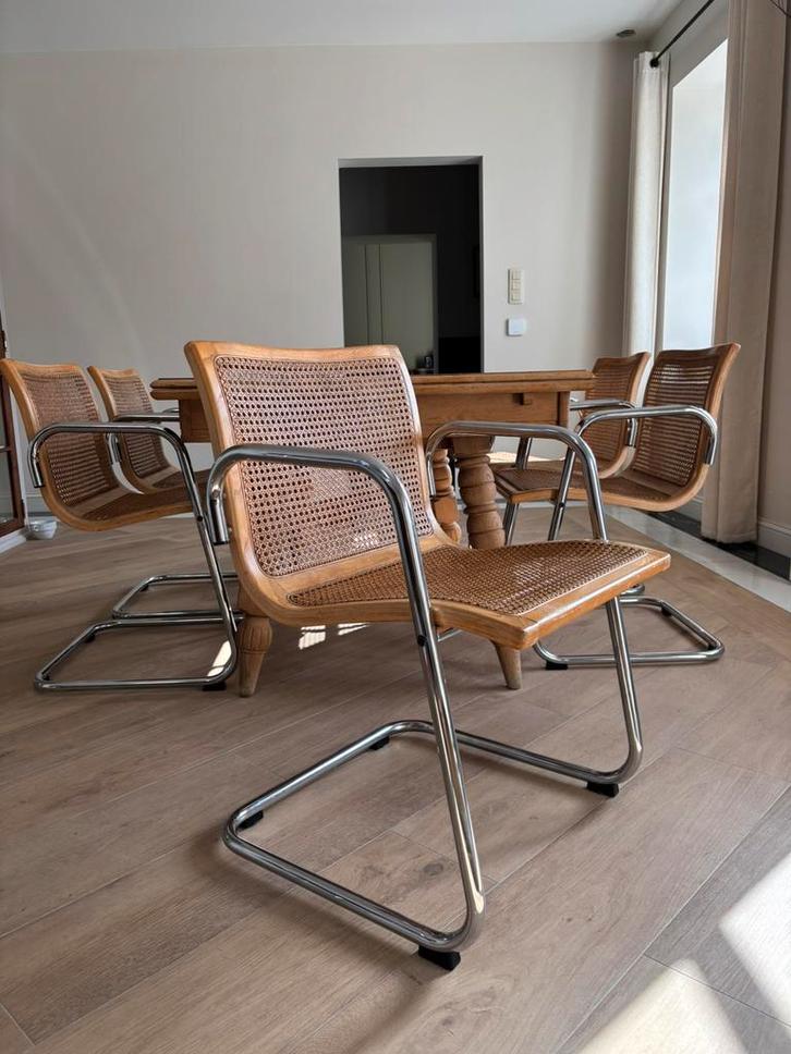 Lot de 5 chaises style Cesca de Marcel Breuer, Maison & Meubles, Chaises, Comme neuf, Bois, Enlèvement