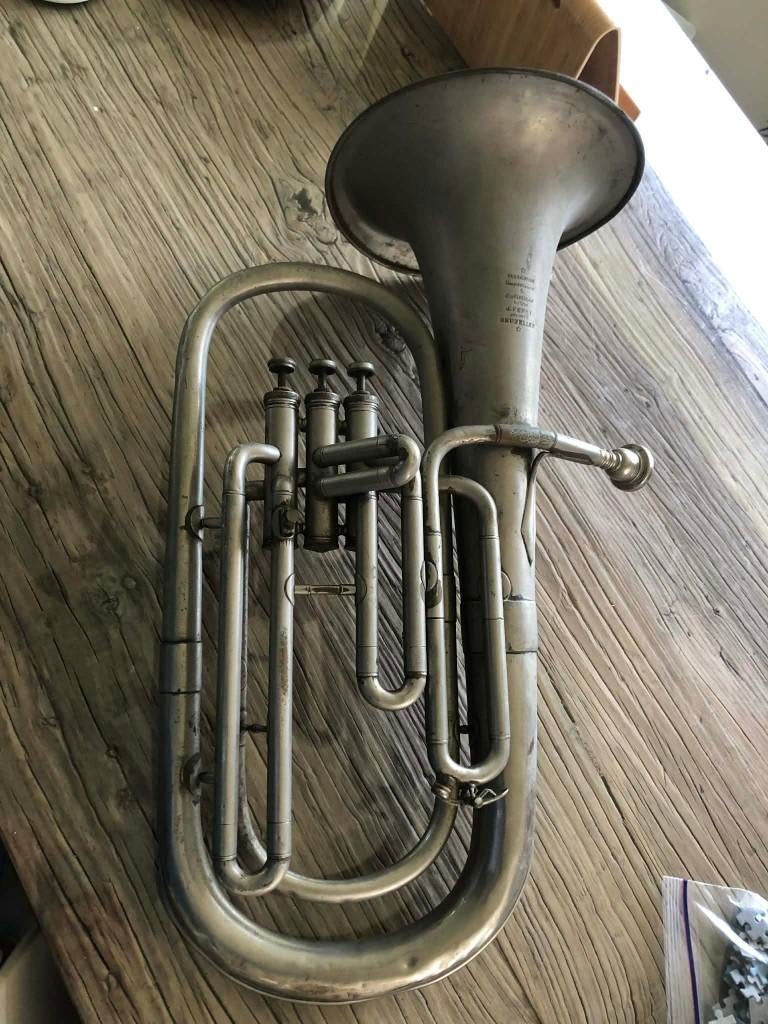 Antiek euphonium / bariton – Brussels instrument (J. Persy), Muziek en Instrumenten, Blaasinstrumenten | Blokfluiten, Gebruikt