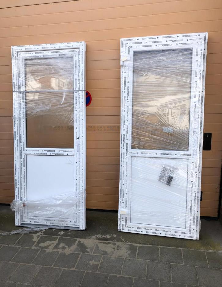 pvc buitendeur kunststof 2/3 glas, Doe-het-zelf en Bouw, Deuren en Vliegenramen, Nieuw, Buitendeur, 200 tot 215 cm, 80 tot 100 cm