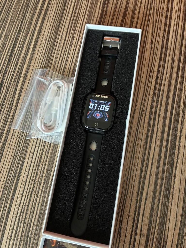 Robuuste GPS smartwatch voor kinderen., Zwart, Ophalen of Verzenden, Stappen, Android