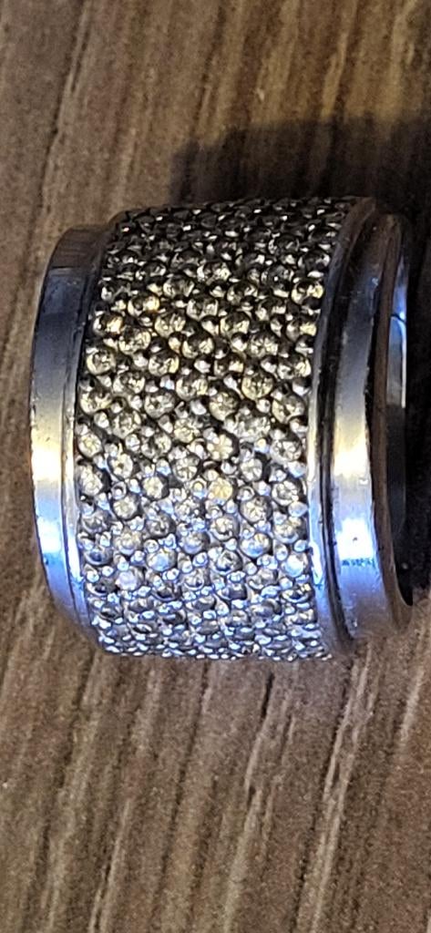 Zilveren damesring, Bijoux, Sacs & Beauté, Bagues, Plus petit que 17, Enlèvement, Utilisé, Femme