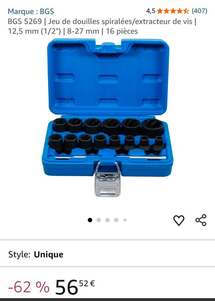 Coffret douilles spiralé, Doe-het-zelf en Bouw, Gereedschapskisten