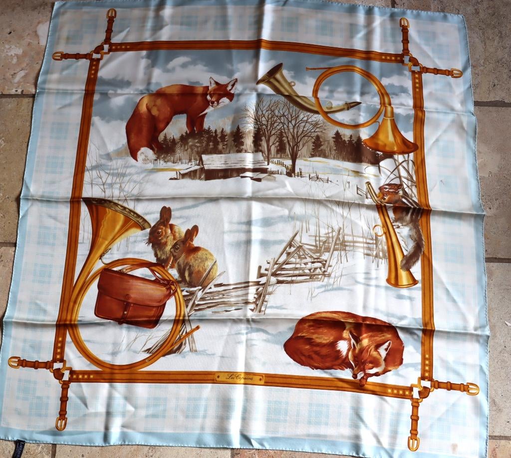 Foulard in zijde vintage, La rioseta, Verzenden, Gedragen, Sjaal