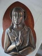 Sacré Coeur en bronze sur plaque de bois, Collections, Enlèvement ou Envoi