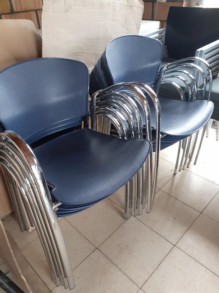 stoelen, Huis en Inrichting, Stoelen, Ophalen, Kunststof, Blauw, Zo goed als nieuw