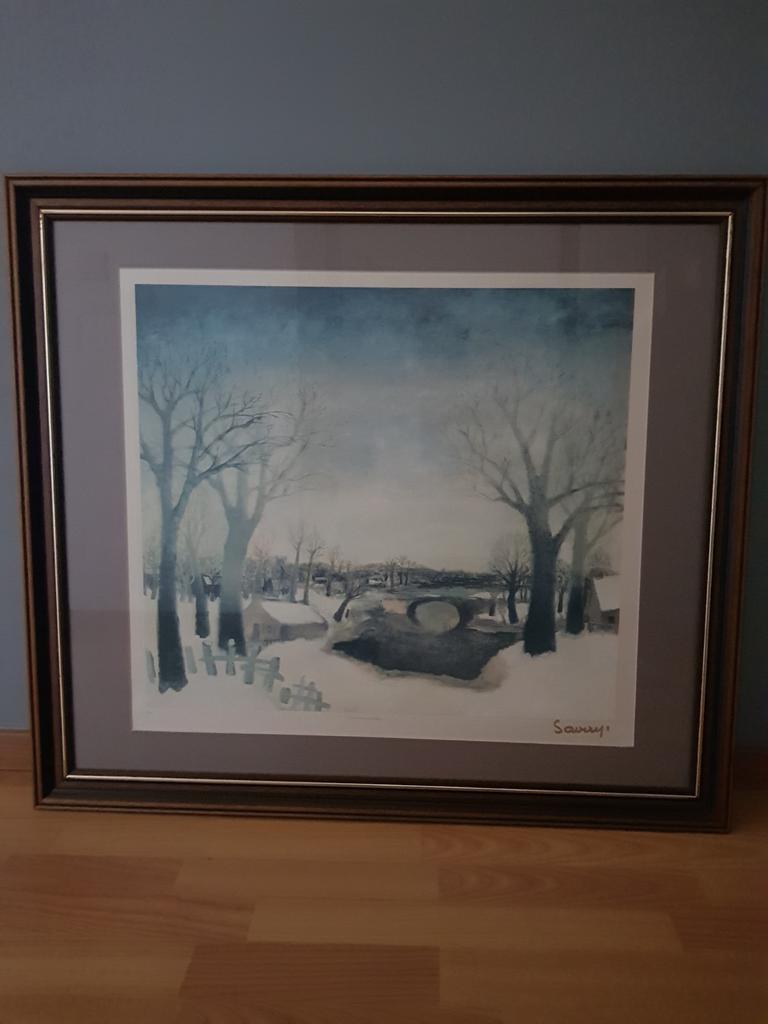 Landschap lithografie Saverys, Antiquités & Art, Enlèvement