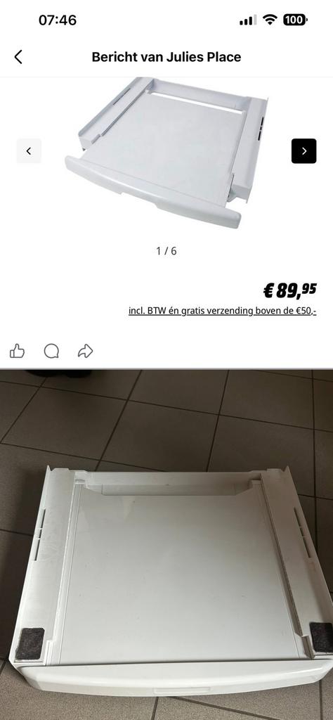 Tussenlade / opberk tussen was en droger, Elektronische apparatuur, Ophalen, Zo goed als nieuw