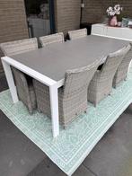 table de jardin et 6 chaises/sièges, Chaise, Salons de jardin, Aluminium, 8 places