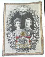 Souvenir Koning Albert I en Koningin Elisabeth in textiel., Ophalen of Verzenden