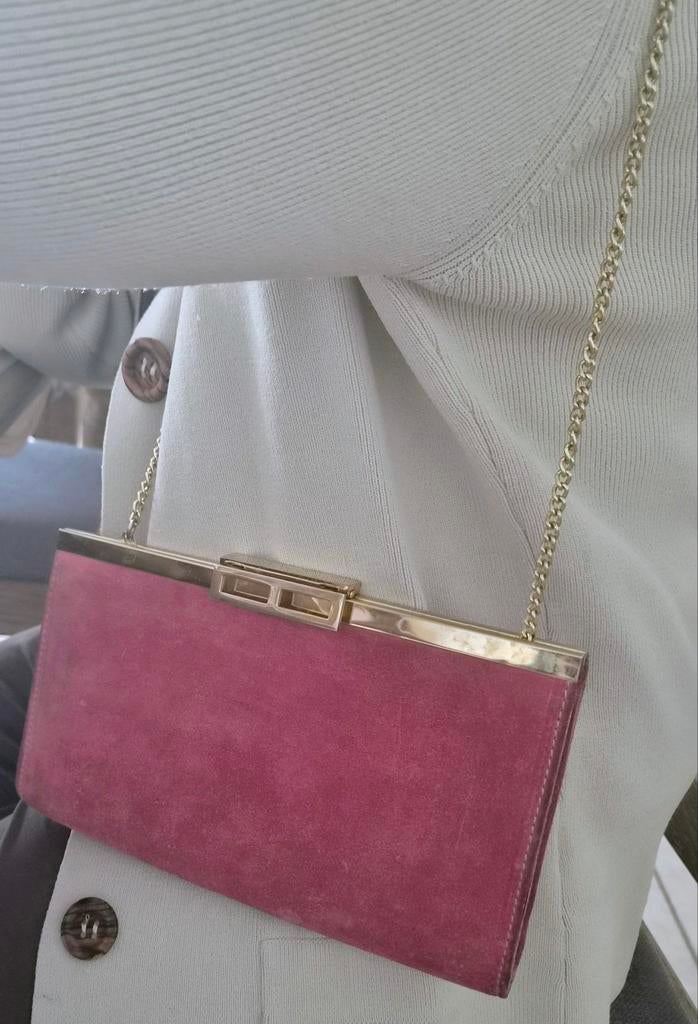 Sac à main vintage, intérieur en cuir véritable, extérieur e, Enlèvement ou Envoi