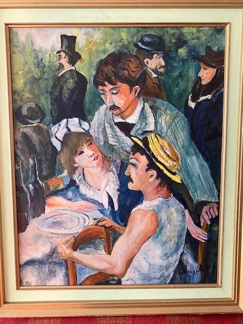 H. Verbrugghe : "Ontbijt van de roeiers" naar Aug. Renoir, Antiek en Kunst, Kunst | Schilderijen | Klassiek, Ophalen