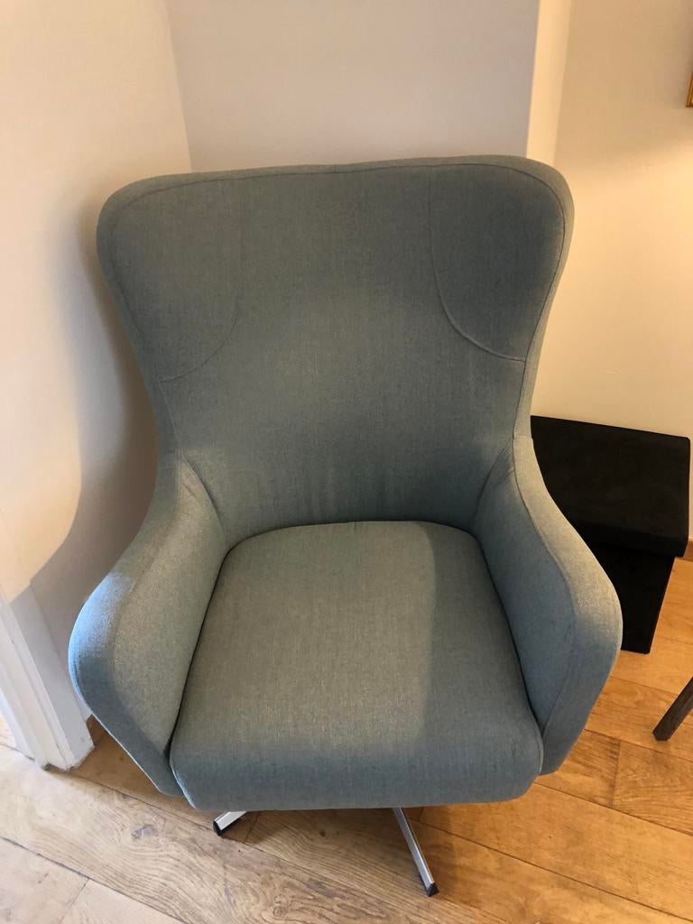 Fauteuil bleu, Maison & Meubles, Fauteuils, Moins de 75 cm, Comme neuf, Enlèvement, 75 à 100 cm