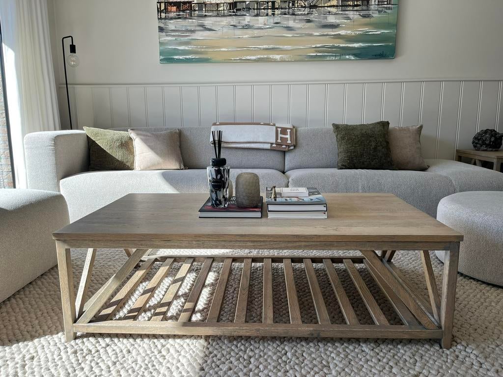 Salontafel, Huis en Inrichting, Tafels | Salontafels, Ophalen, Gebruikt, 100 tot 150 cm, Eikenhout