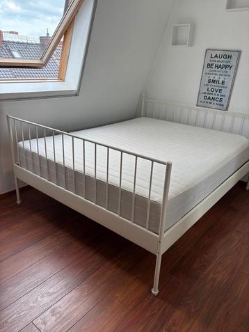 2 persoons bed 160x200, Comme neuf, Enlèvement, Blanc, Deux personnes