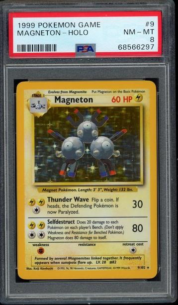 Micro-ondes Holo PSA 8 - 9/102 - Set de base 1999, Envoi, Comme neuf, Cartes en vrac, Foil