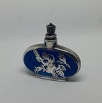 Flacon de parfum ancien avec céramique bleue et raccords en, Bouteille de parfum, Utilisé, Enlèvement ou Envoi