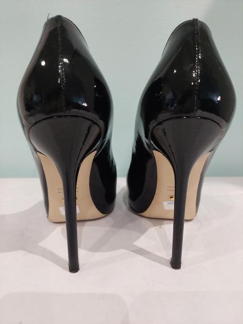 480C* Sergio ROSSI luxe pumps van zwart lakleer (38), Kleding | Dames, Schoenen, Gedragen, Pumps, Zwart, Verzenden