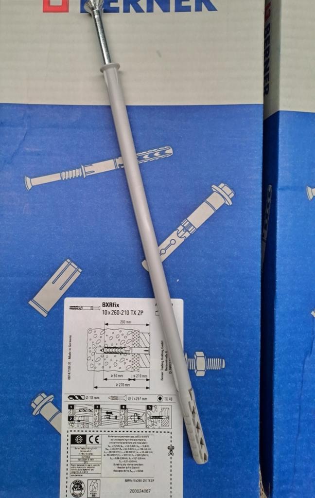 Berner BXRFix 10x260-210 TX ZP, Bricolage & Construction, Quincaillerie & Fixations, Chevilles, Enlèvement