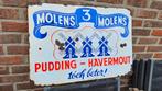 Emaille reclamebord 3 molens 1954, Verzamelen, Ophalen, Gebruikt, Reclamebord