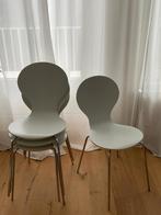 4 witte design stoelen, Gebruikt, Ophalen